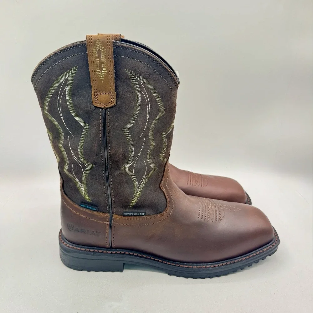 Ariat Rigtek H2O Boots Men's Size 10.5 D Brown Leather Composite Toe